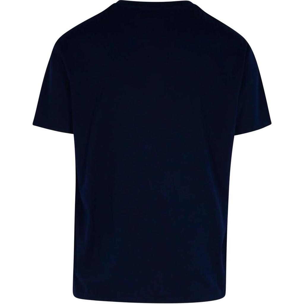 Polo Ralph Lauren Letter Print Round Neck Loose Fit Short Sleeve T-Shirt Men Tops Blue 710952043-001