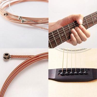 Folk Guitar 1-6 String Set, Brass And Red Copper Rust Resistant And Not Easily Broken, Independently Packaged String Accessories