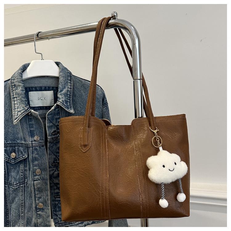 Korean Casual Large Capacity Women's Tote Bag - 2024 Trendy Simple Handbag for Versatile Commutes