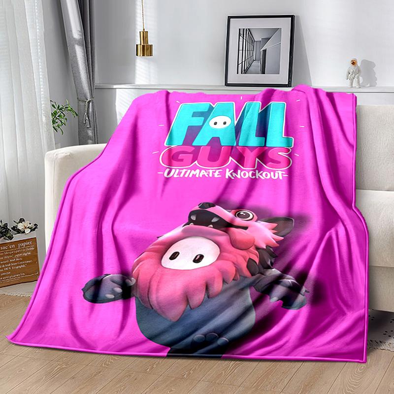 Game Fall guys printed throw blanket—lightweight,soft,warm;versatile blanket all seasons—perfect air-conditioning throw,nap blanket