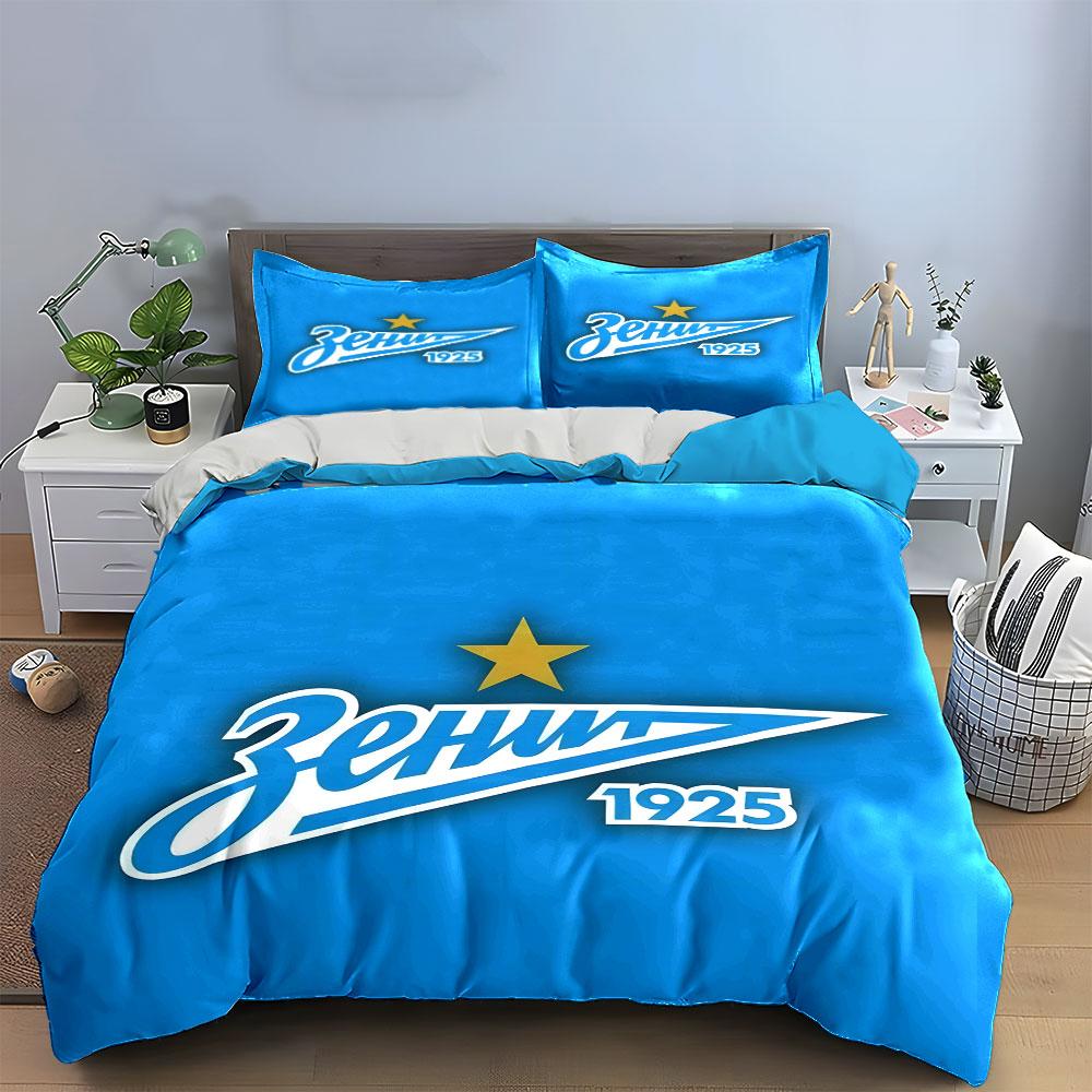 Blue Background, "Zenit" Logo. Bedding Sets Duvet Cover Sets Duvet Covers Pillowcases(1 * Duvet Cover 2 * Pillowcases, Without Duvet Insert)