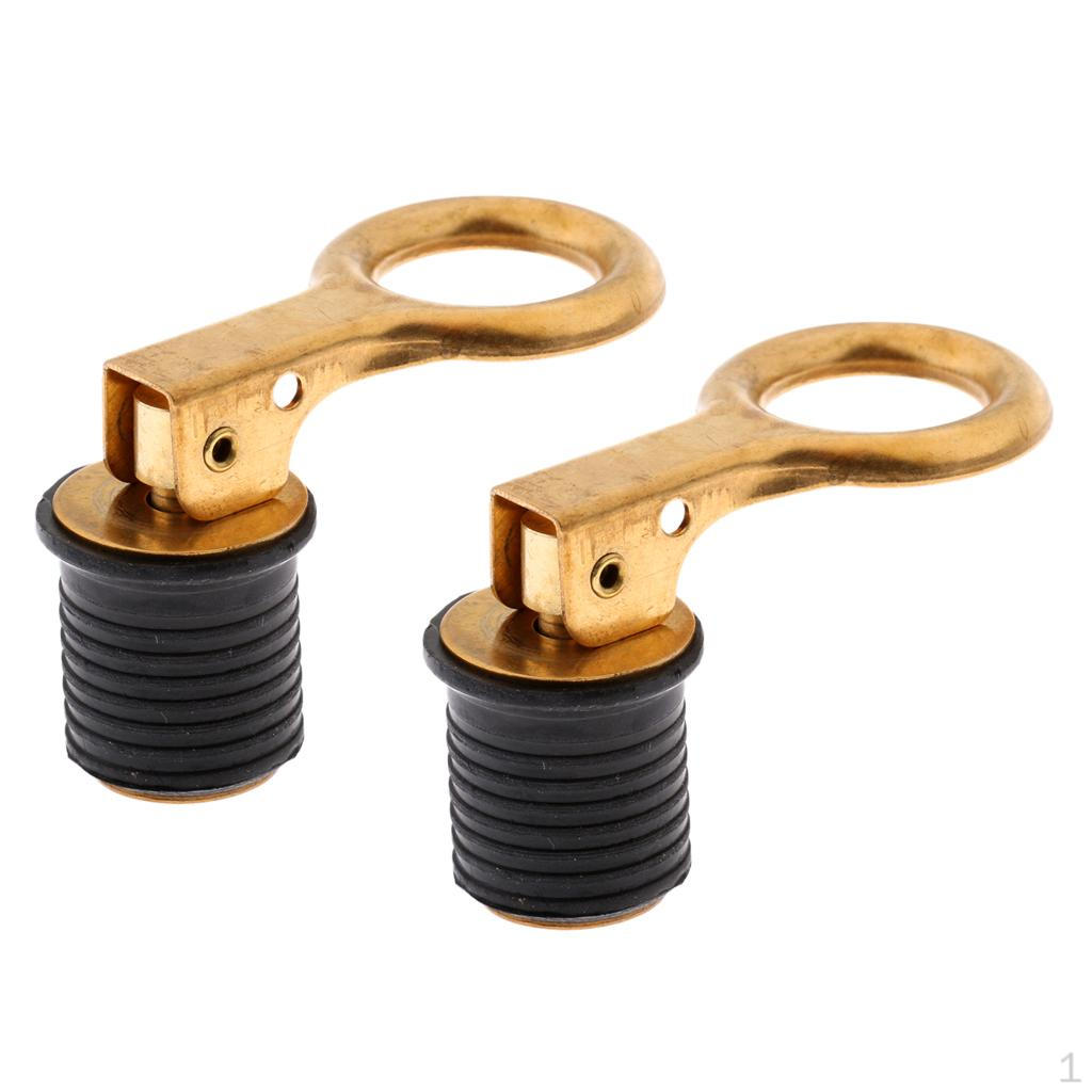 

2 Pieces Boat Drain Bung, Plug To Suit 24MM Hole / Chandlery Dinghy (Brass)
