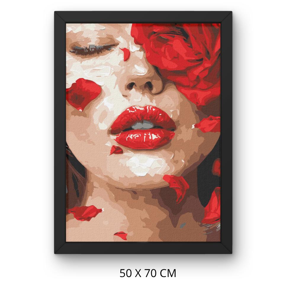 Obraz Do Malowania Po Numerach Z Ramą Płatki Róż 50X70 Cm