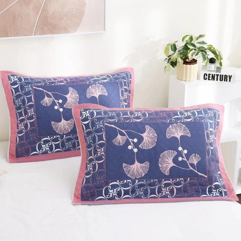 Yiwenwo Non-Slip Extra Large Cotton Gauze Pillowcase with Fixed Straps for Students & Adults