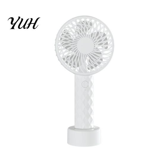 Mini Handheld Fan Portable Desk with Base 3 Speed Adjustable Summer Cooling Outdoor USB Rechargeable Quiet Travel Office Personal белый