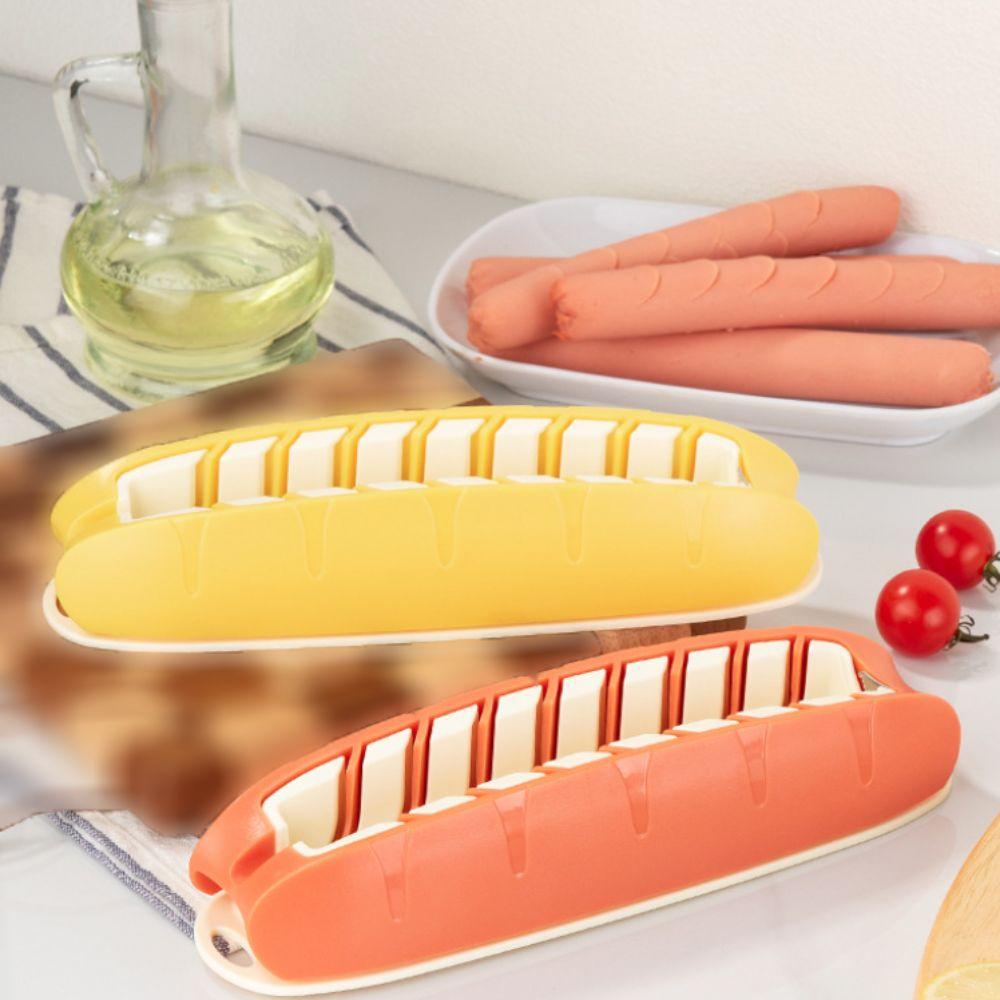 Úsporný kráječ na klobásy lisovacího typu Kráječ na banány Snadno čistitelná Forma na krájení hot dogů Grilování