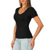 Women's Fashion Slim-Fit V-Neck Short-Sleeve T-Shirt Top