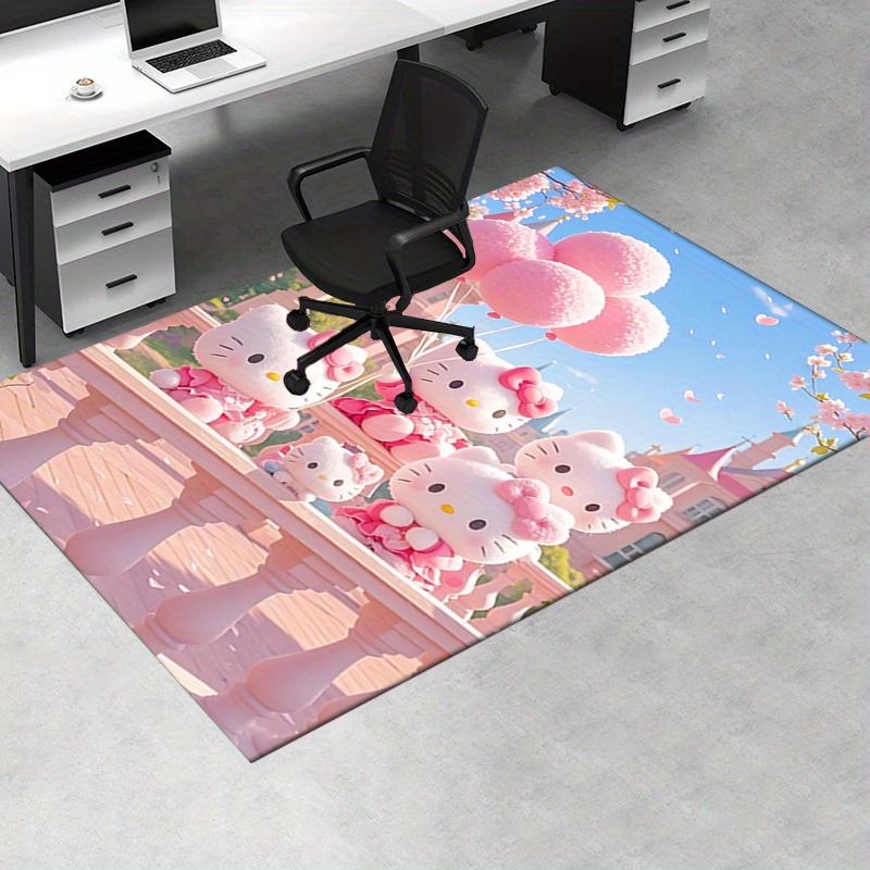 Office Rug Hello Kitty, Balloons Anti-Slip Rug, Machine Washable for Living Room, Bedroom, Office, Multiple Sizes, Bedroom Mat, Decorative Mat, Durabl
