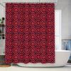 Modern Red Wavy Shower Curtain Waterproof Bathroom Decor Customizable Size Available Title For Image In English