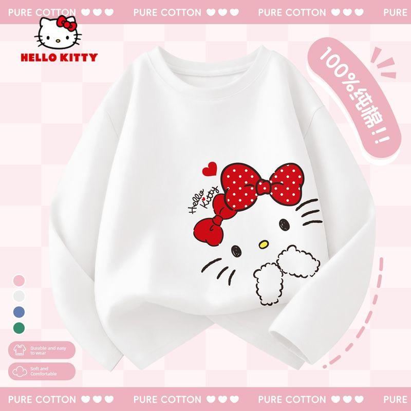 Hello Kitty Girls' Long-Sleeved T-Shirt 2026 New Kidsren's Spring Top Pink Spring Clothing Girls' Bottoming Shirt