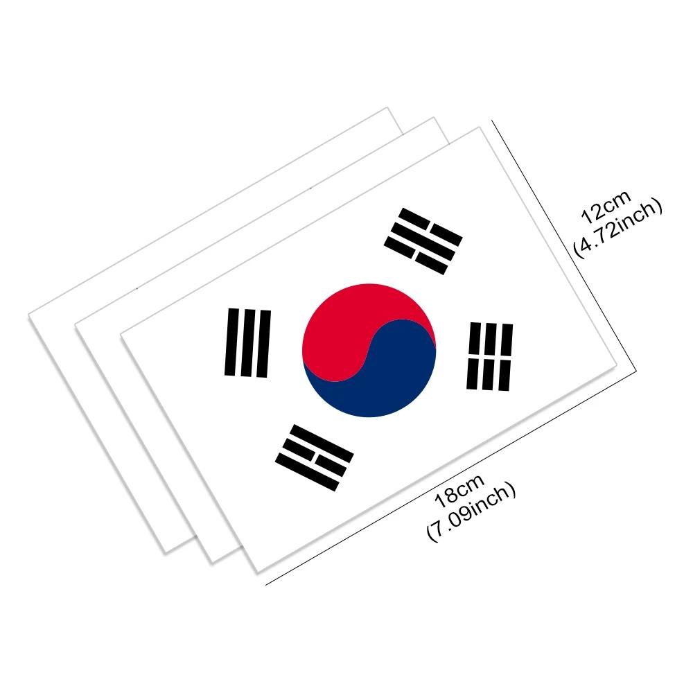 3 Stück Autoaufkleber Koreanische Flagge Vinyl-Aufkleber Fahrzeugzubehör Für Hyundai IX35 Kia Ssangyong Renault Samsung Genesis Spirra