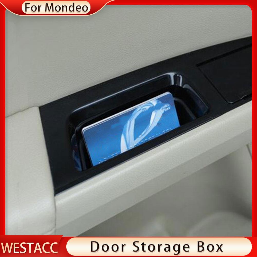 4Pcs Car Door Armrest Storage Box Tray for Ford Fusion Mondeo 2014 2015 2016 Door Arm Rest Container Orgainzation