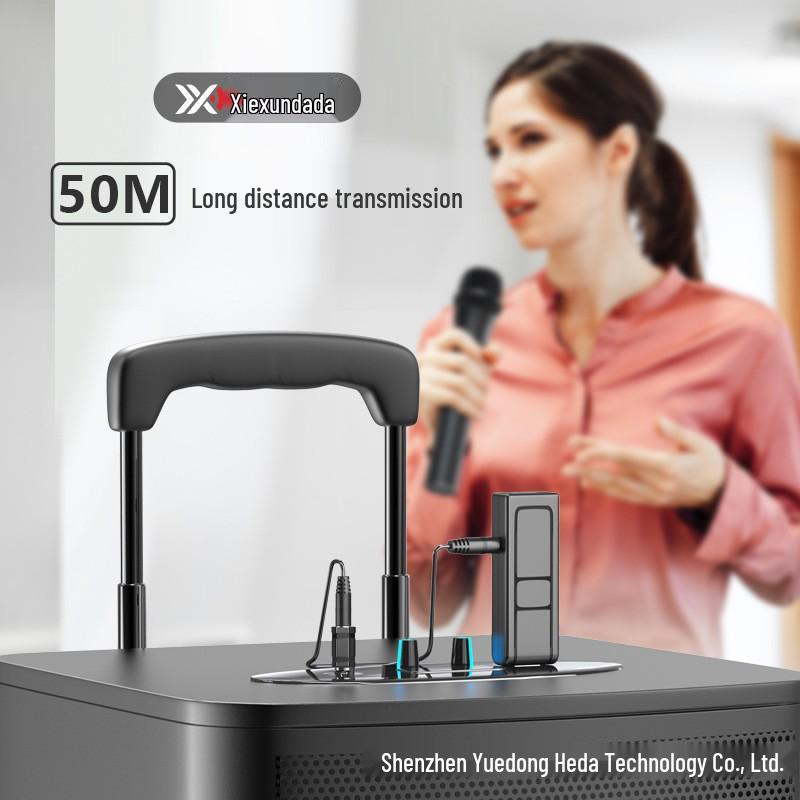 Universal Wireless Dynamic Microphone with Dual Amplifier Stand for Home, Conference, and Stage Audio