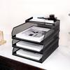 Desk Trays Metal Mesh Stackable File Desktop Organizer Document Holder Stackable Storage Rack For Students Notebook Book Drawer