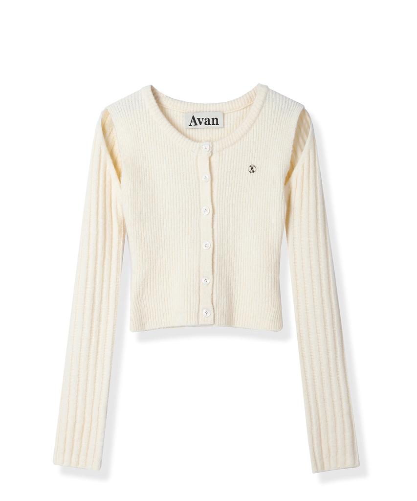 AVANDRESS Irene Shoulder Cutting Round Knit Charcoal