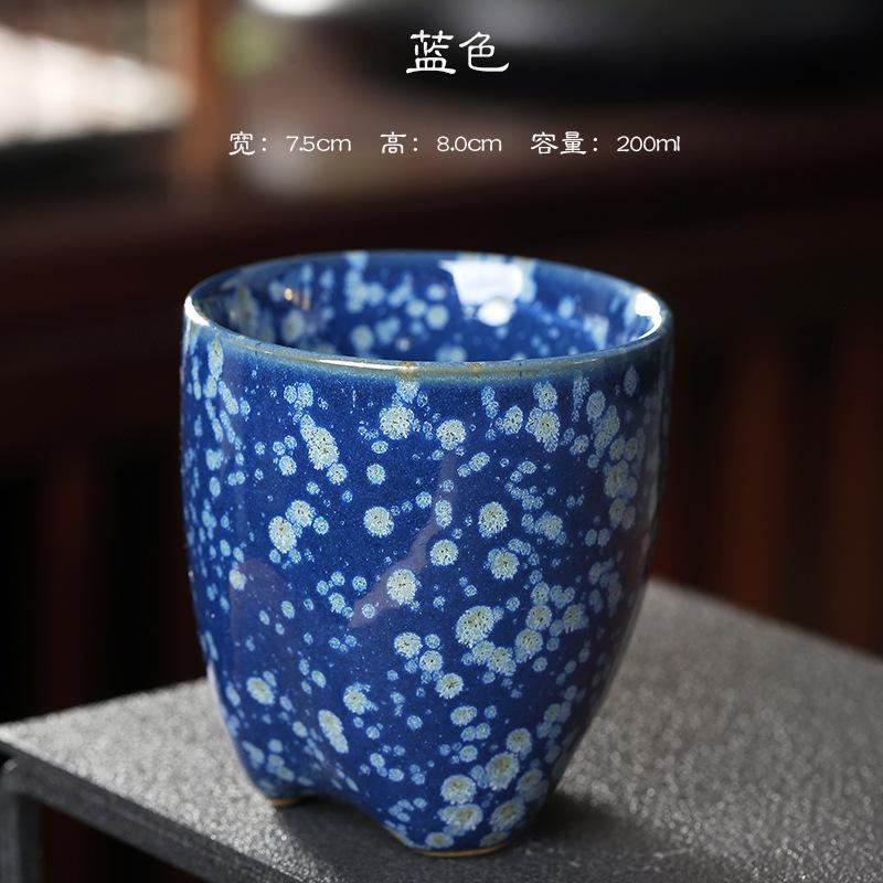 Japanese Style Kiln Change Ceramic Tea Cup Drinkware for Household Office Kung Fu Cups Coffee Mug Wine Drinkware Accessories