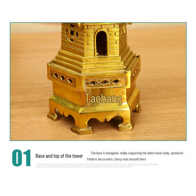 Miedziana ozdoba Pagody Wenchang: Duży, 7-13 warstwowy chiński buddyjski wystrój do domu i świątyni