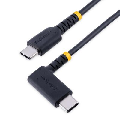 USB-C Cable - StarTech.Com - 15cm - 60W PD 3A - Angled Black - Robust Aramid Fiber