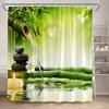 Zen Shower Curtain Natural Flowers Butterfly Grey Stone Reflection Spa Scenery Home Bathroom Decor Polyester Fabric Bath Curtain