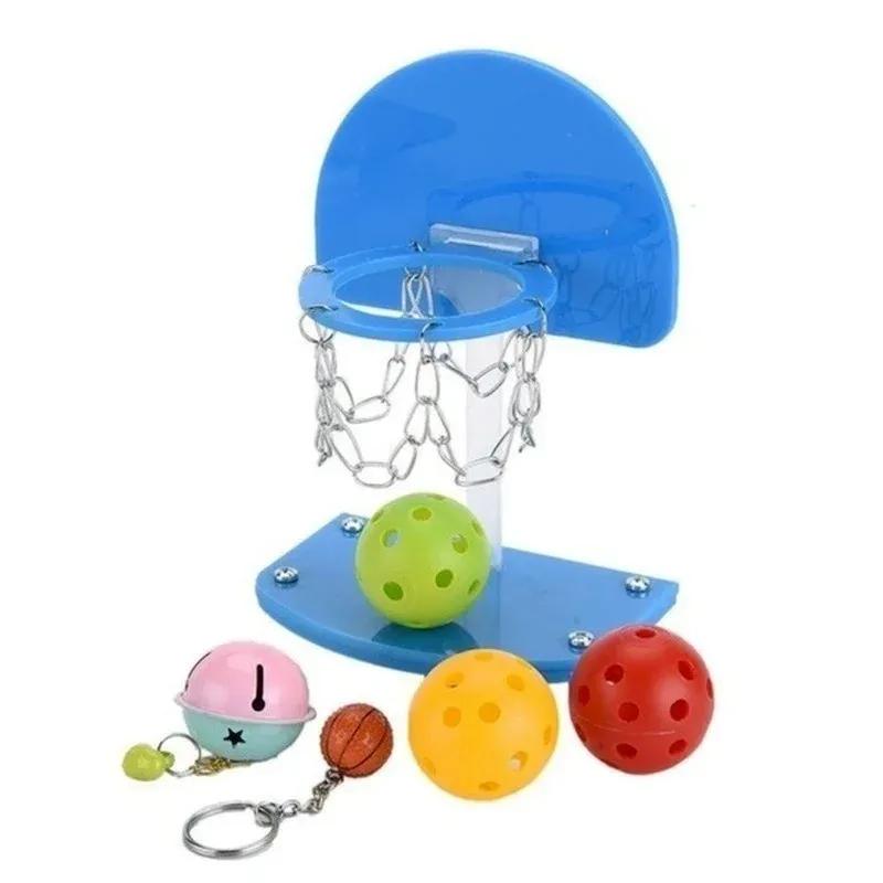 Parrot Intelligence Training Toy Pet Bird Toy Mini Basket Bird Shooting Pet Basketball Stand