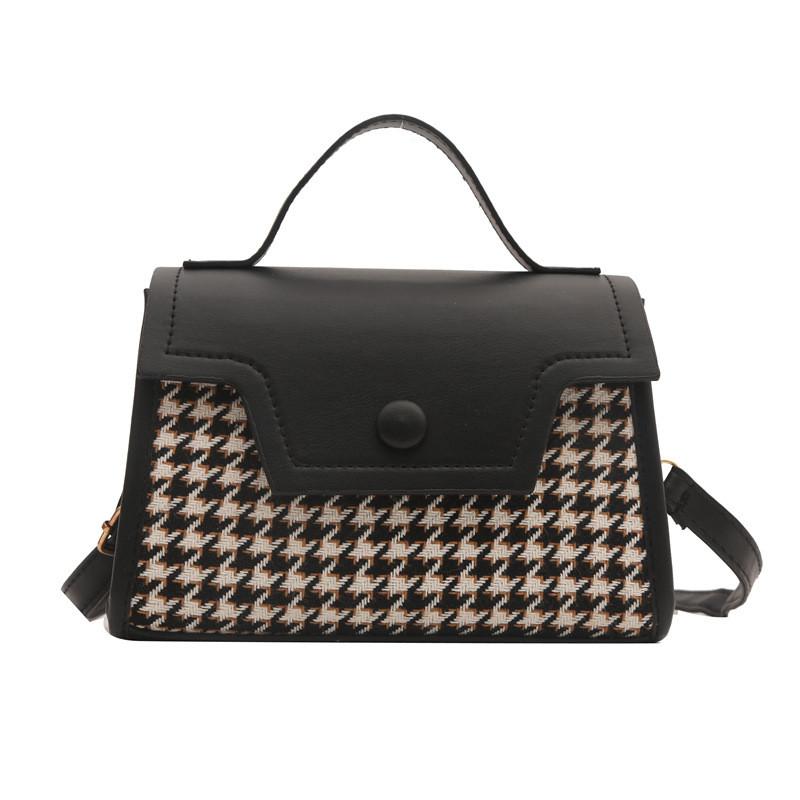 Fashion Plaid Colorblock Retro Crossbody Bag With Unique Material For Casual Daily Use