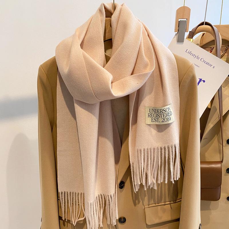 New white scarf women's winter versatile small scarf high-end Christmas birthday gift shawl