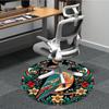 1PC Floral Bird Office Round Area Rug, Mat Suitable For Office, Under Office Chairs Bedroom Living Room Home Decor, Room Deco