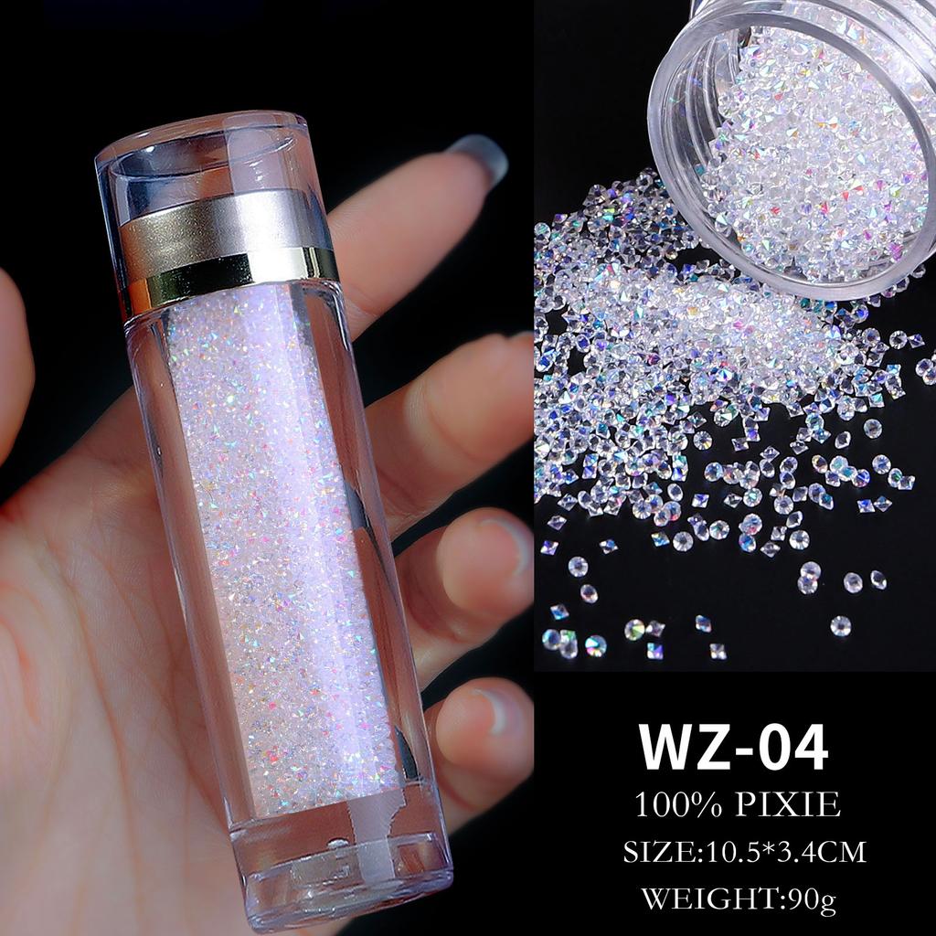 Nail Art Jewelry Elf Beads, Glass Beads Mixed Diamonds, Transparent Beads Micro-Diamonds, Bottled Direct Sales