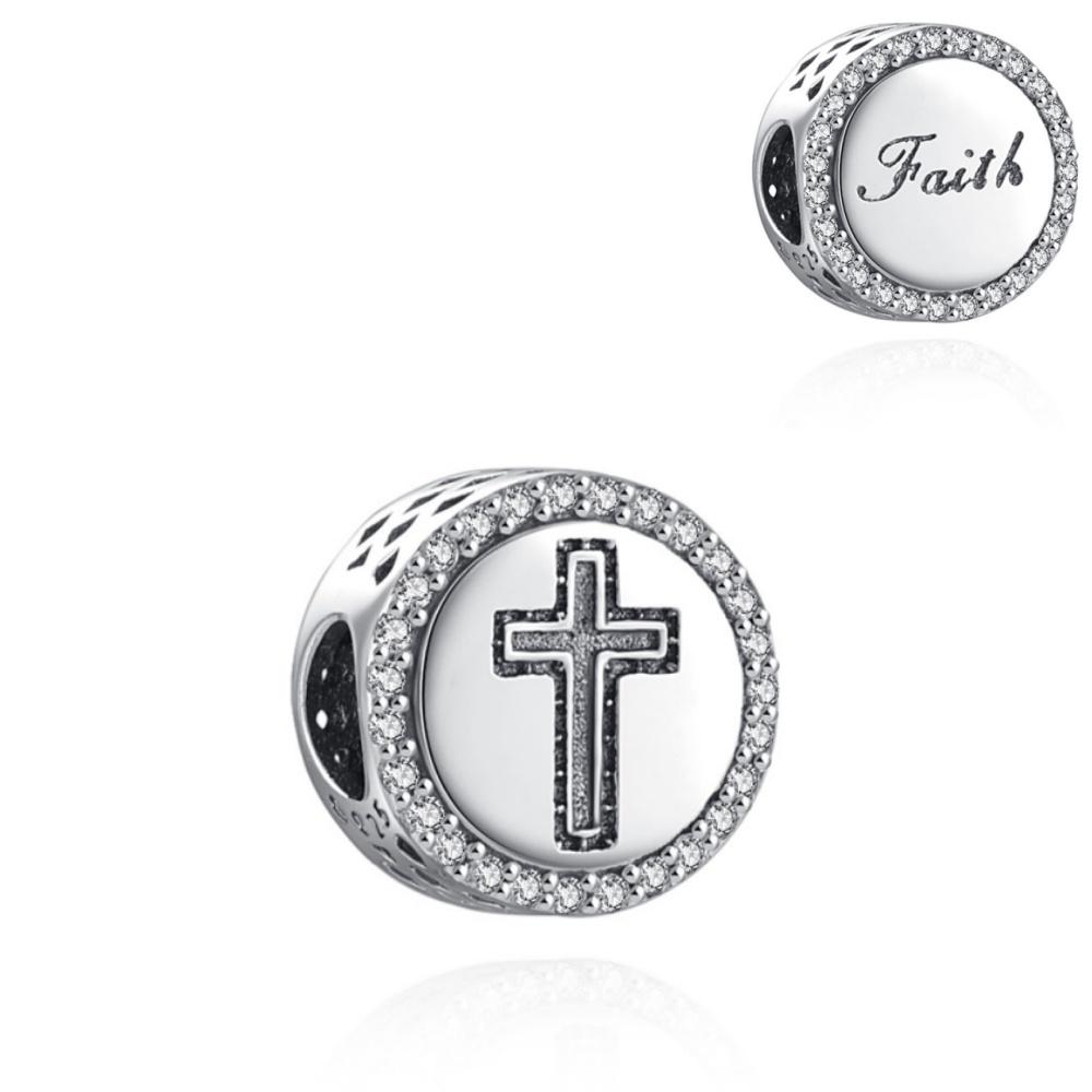 Fine Religion Series Copper Craft Jesus Bible Diy Bead Cross Pendant Fit Authentic Bracelet Trinket Jewelry Figure Buddha Charm