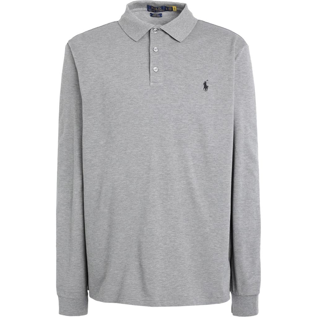 Polo Ralph Lauren SS22 Solid Color Small Pony Embroidered Long Sleeve Polo Shirt Men Tops Light-Gray 710720846-008