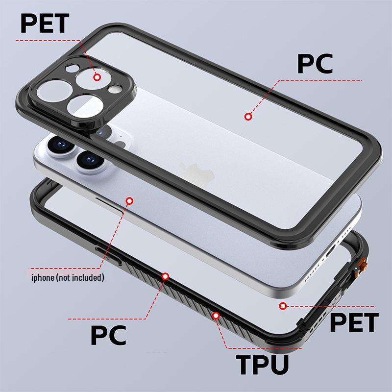 Apple iPhone Waterproof, Drop-Proof Protective Case: Compatible with 13, 14 Pro Max, 15, 16, 17e. For Outdoor Use.