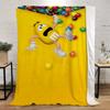 M&M's Lustige Decke für Sofas Luxuriöse Bettwäsche Strandtuch Bettdecken Charaktere Flauschig Kariert Wohnkultur Überwurf Knie Weich Nickerchen