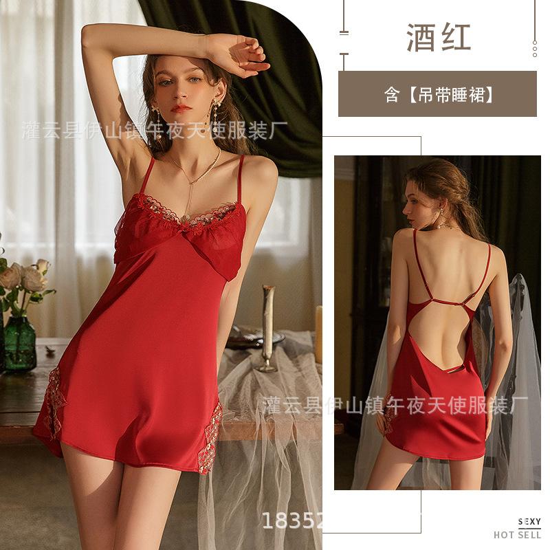 Sex underwear sexy split thin lace temptation backless hot suspenders
