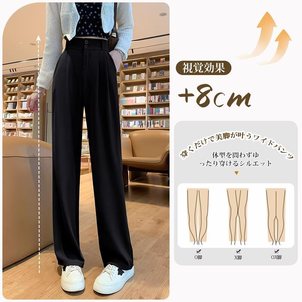 Guooolex Wide Leg Loose Long Suit Straight Leg Solid Women's Slacks, Fit, Flattering, Pants, Pants, Trousers, Color, Casual, Work, Spring, Summer,