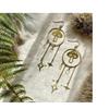 Bohemian Celestial Waterfall Mushroom Quartz Crystal Earrings