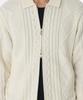 Musinsa Standard Aran Cable Collared Knit Zip-Up [Cream]