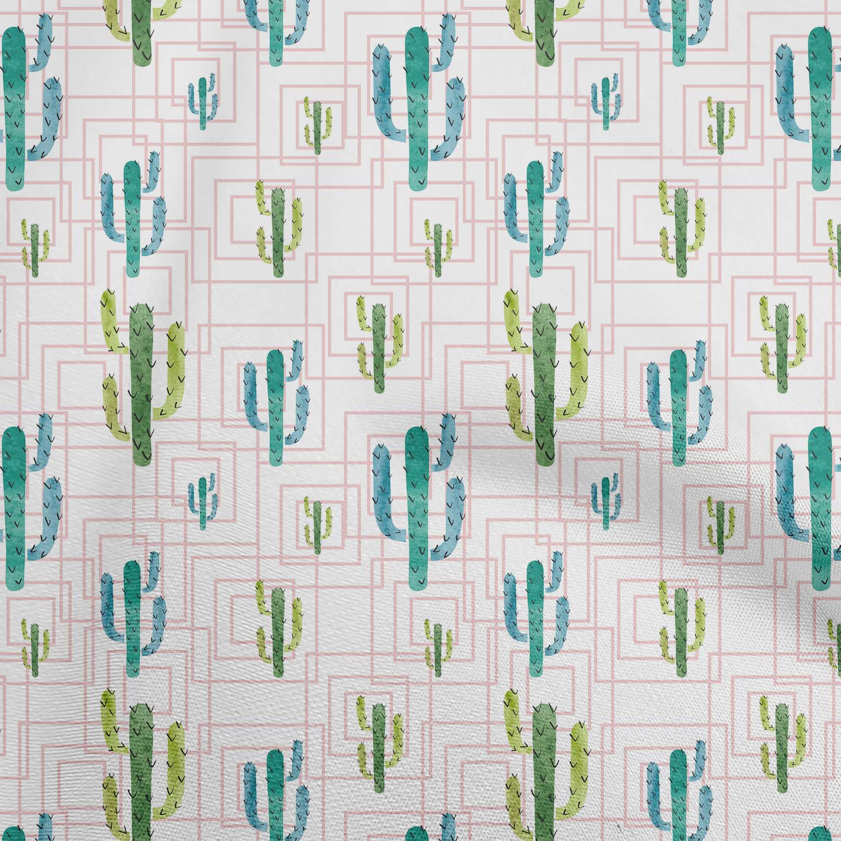 

OneOone Cotton Flex Medium Blue Fabric Cactus Швейний матеріал Тканина з принтом у дворі 40 дюймів 42 Inch Wide - Viscose Chiffon чирок синього кольору