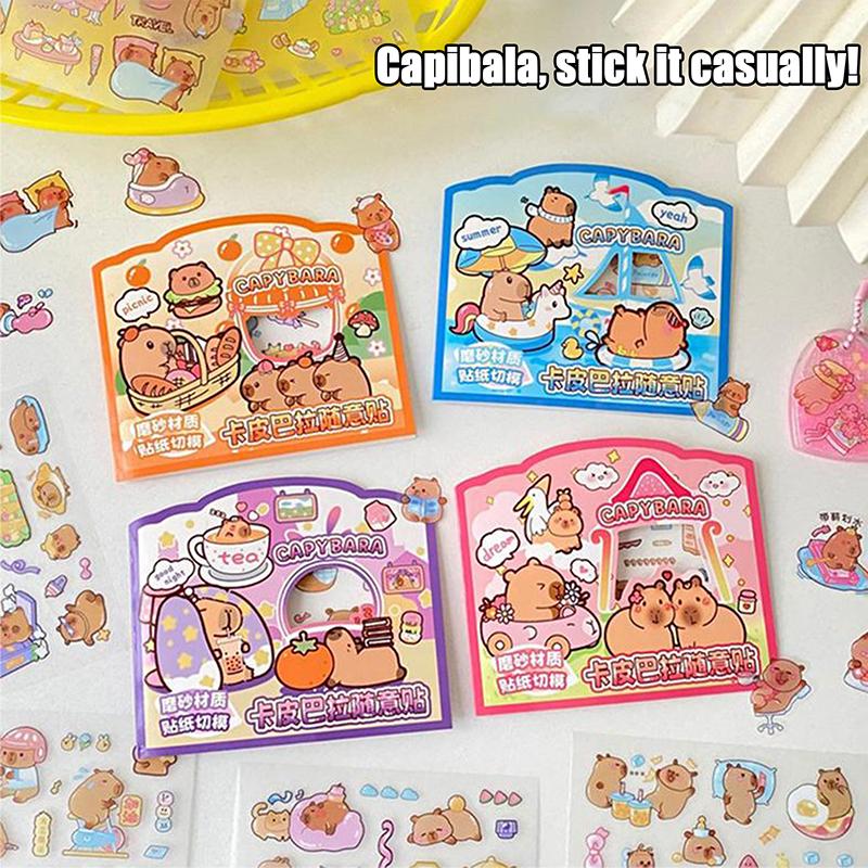 3 Blätter Transparent Kawaii Anime Capybara Aufkleber Cartoon Wasserdicht Capybara DIY Handbuch Dekoration Kinder Aufkleber Geschenke