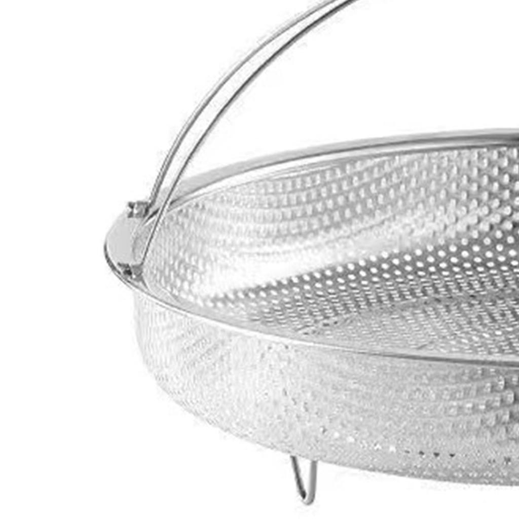Pan Steaming Basket 22.5cm Universal Round Shape Stainless Steel Vegetable Steaming Basket