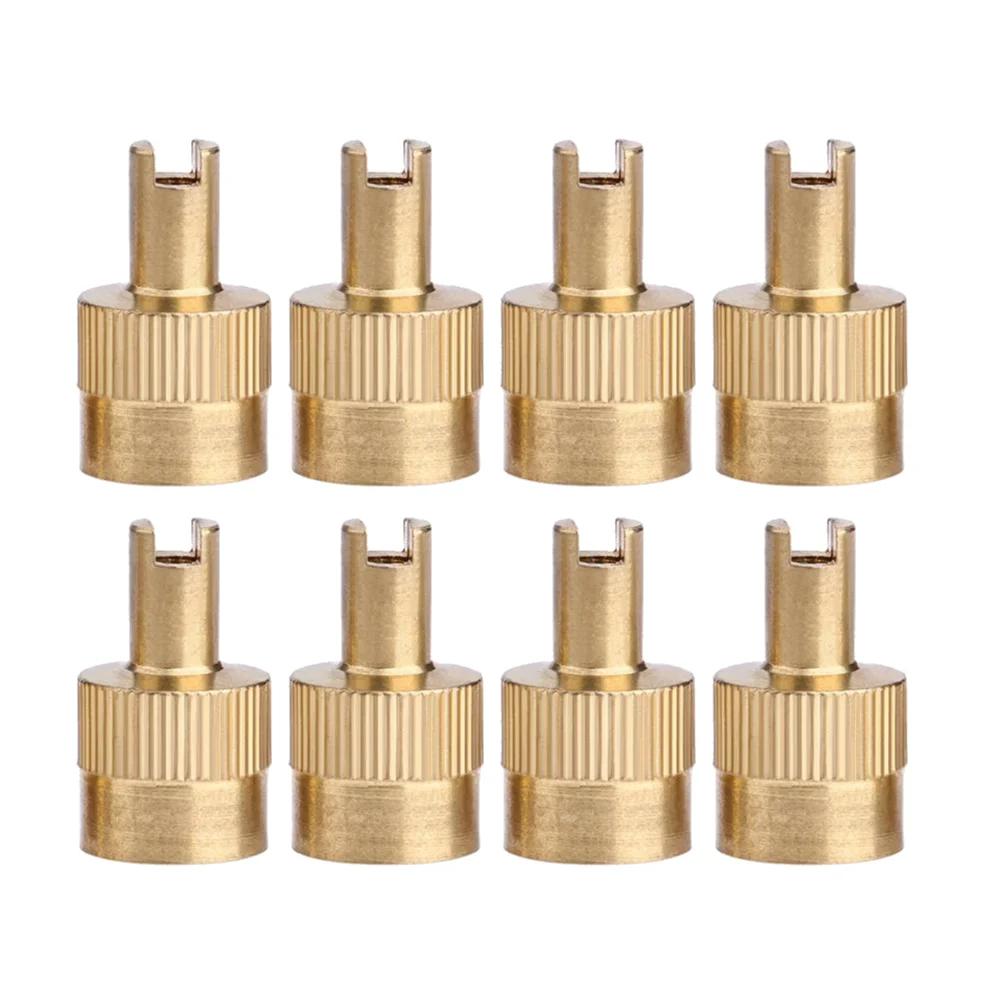 8/16/24Pcs Slotted Head Valve Stem Caps Leak-proof Wheel Tire Valve Lid Cover Copper Slotted Head Stem Cover For Car Motorcycle