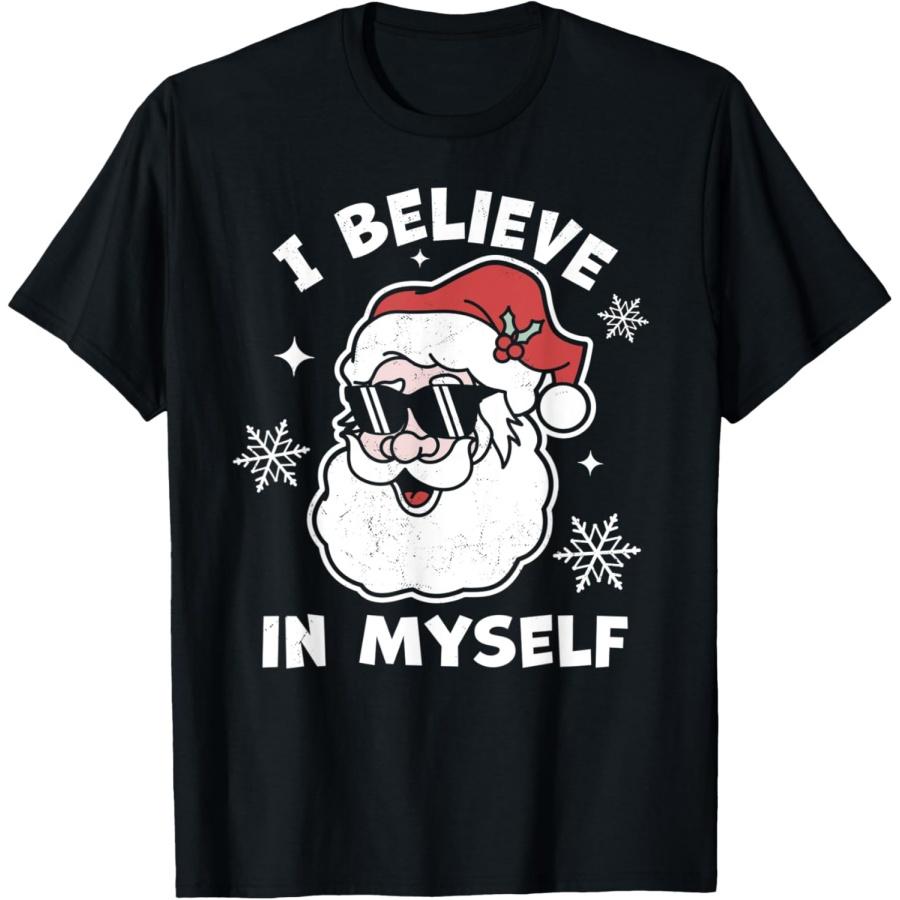 Я верю в себя Санта Клаус - Смешная Рождественская Санта Рождественская Футболка XXXXXL чёрный
