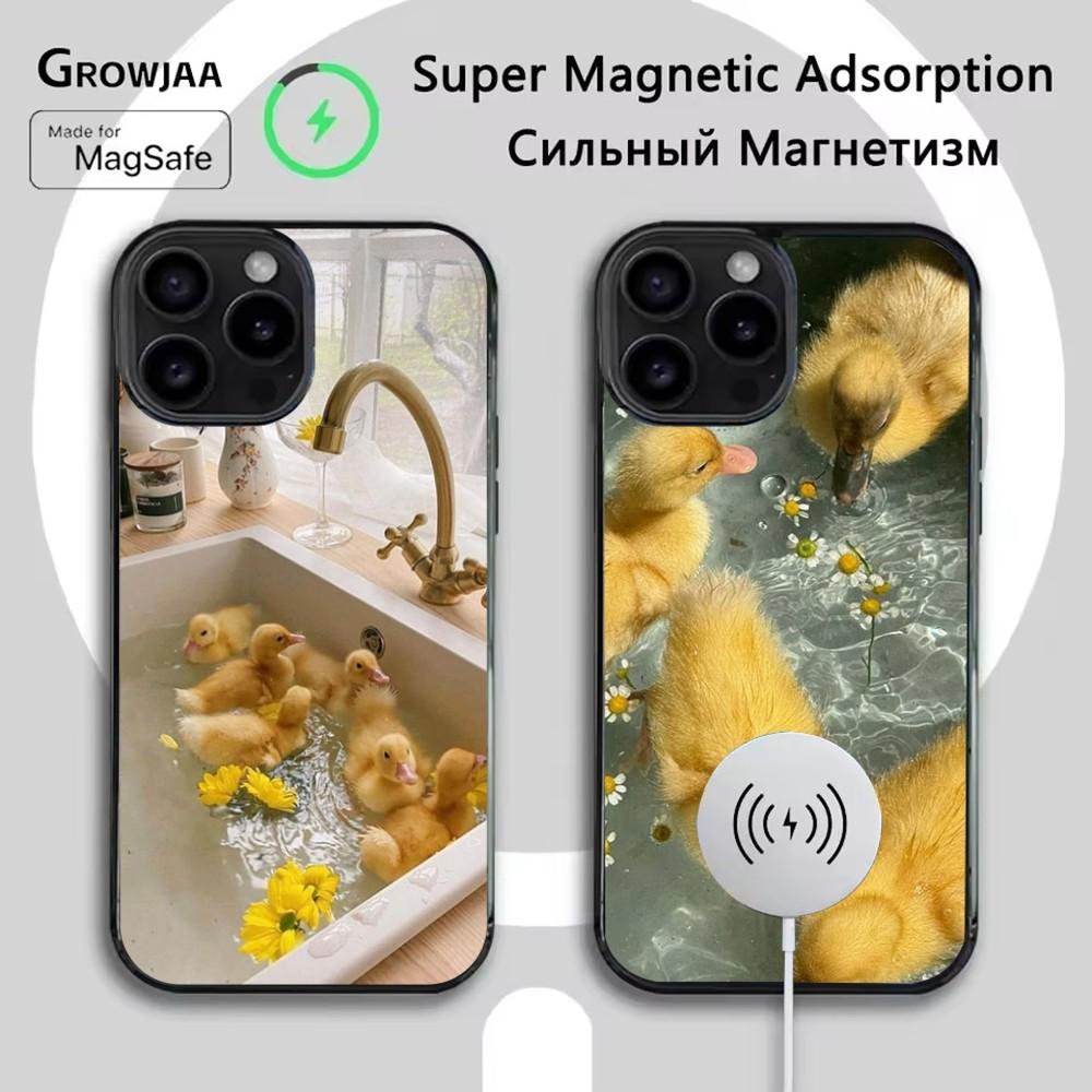 Gelbe Ente Niedliche Handyhülle Für iPhone 16e,16,15,14,13,12,11,Plus,Pro,Max,Mini Magsafe Magnetisches Kabelloses Laden