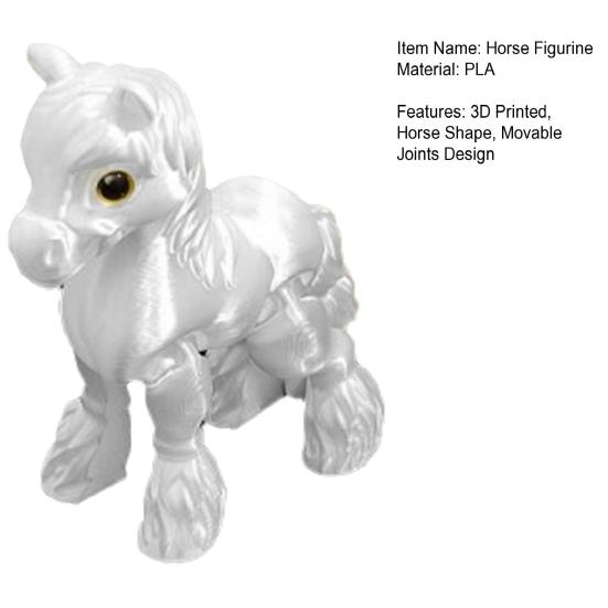 3D Printed Horse Fidget Toy Pony Figurine with Movable Joints Educational Animal Statue Model Desktop Decoration Ornament