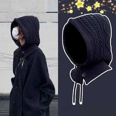 Korean Winter Style Balaclava Hat for Women New Fashionable and Versatile Neck Protection Cold Protection  Thickened and Warm Knitted Hat