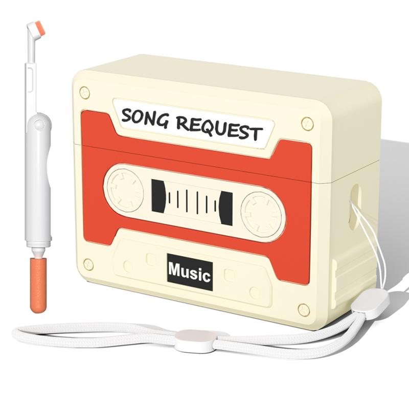 

Защитный чехол с винтажной лентой и щеткой для чистки ремешка, совместимый с AirPods Pro 2nd