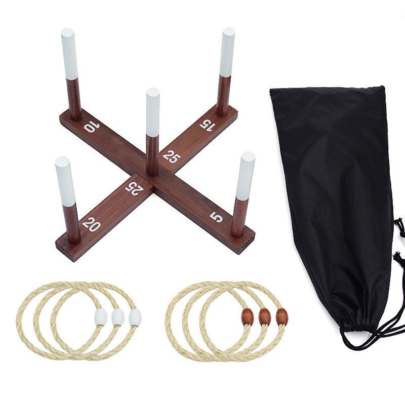 Retro Outdoor Hemp Rope Ring Toss Game for Team Building & Parent-Child Fun