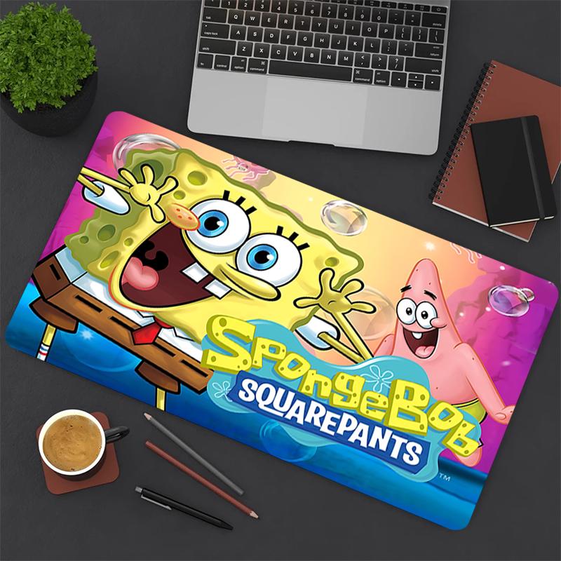 1Pc Spongebob'S Underwater Adventure Gaming Mouse Pad Keyboard Desk Mat Non-slip Rubber Lock Edge Waterproof Computer Mousepad for Office Home Decor Y