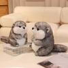 Cute Artificial Otter Doll Plush Toy Gray Little Otter Doll Children Soothing Doll Birthday Gift