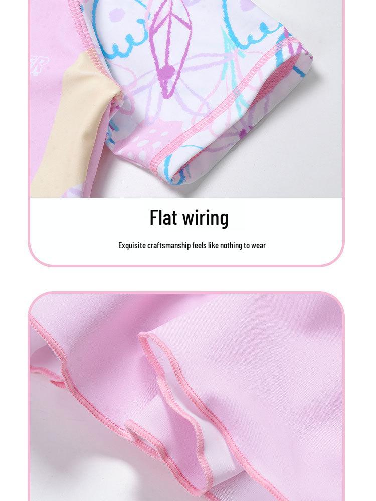 Girls' Rouge Pink Princess One-Piece Skirted Swimsuit - Quick-Dry, Sun Protection, Medium & Large Sizes