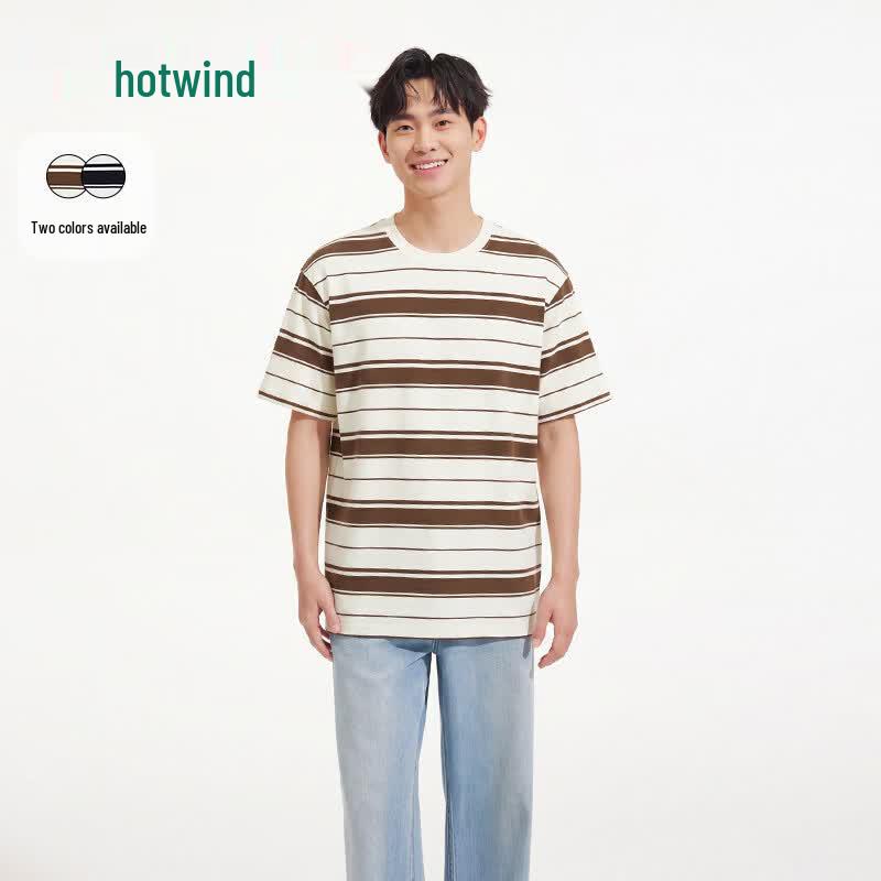 Hotwind Men s Striped Short-Sleeve T-shirt M
